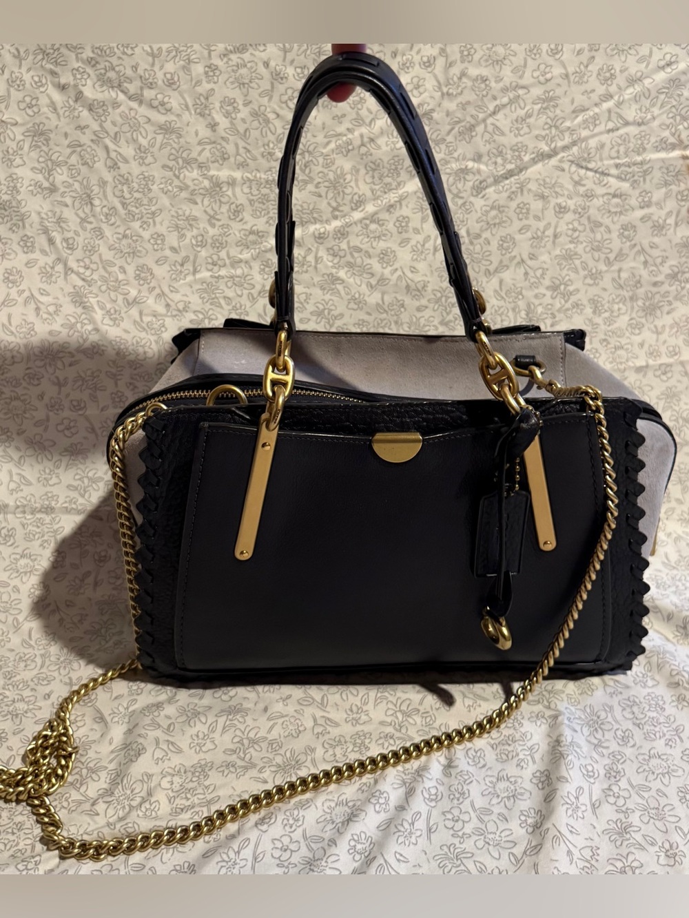 Coach Dreamer Satchel | Ink Blue | Whipstitching